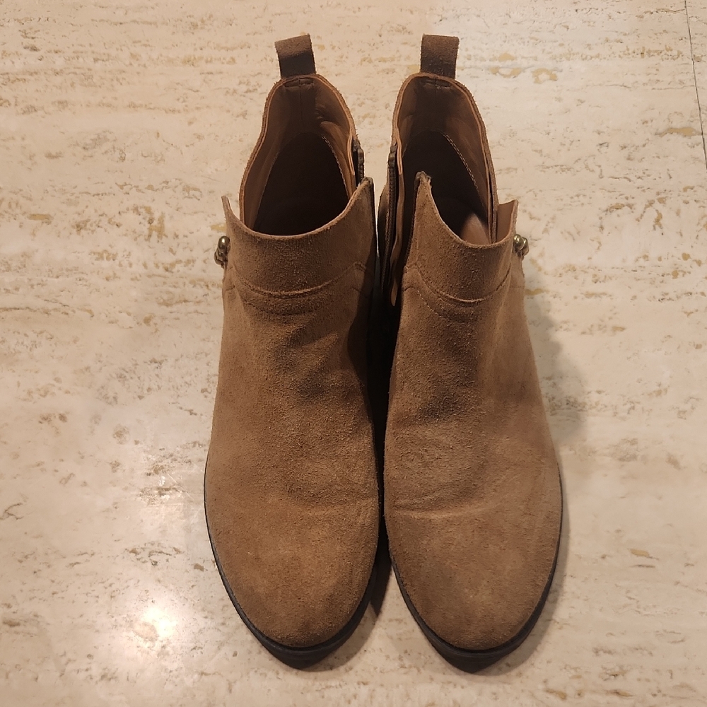 Franco Sarto Women's Suede Ankle Booties - Taupe Brown